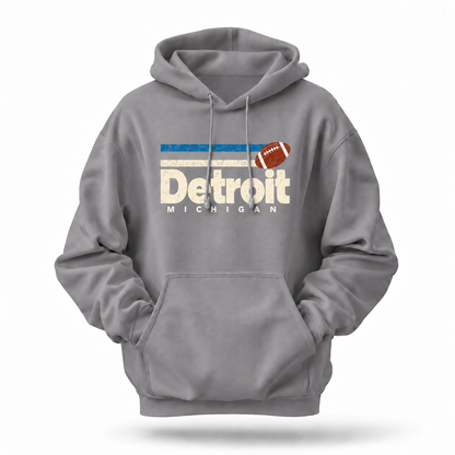 Detroit Michigan Vintage Football Retro Hoodie