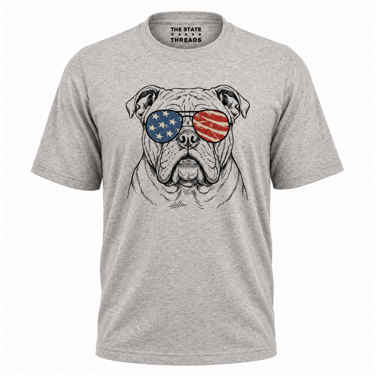 America Patriotic Bulldog Sunglasses Graphic Independence Shirt