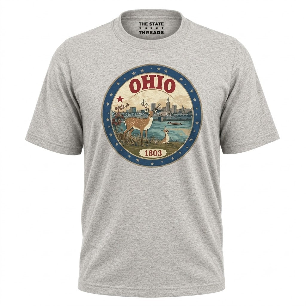 Ohio 1803 Wildlife Deer Scenic River Skyline Shirt
