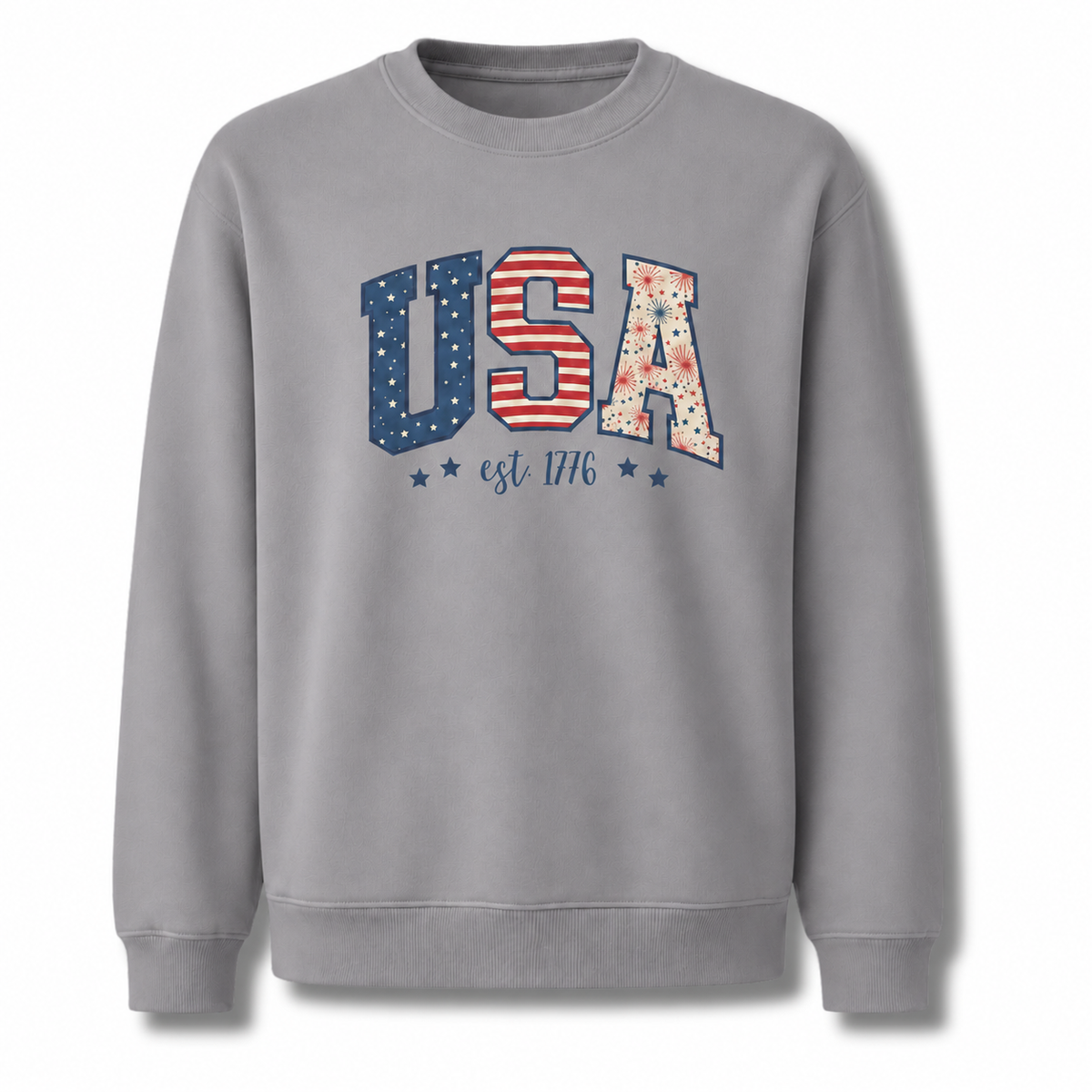 USA Est. 1776 Patriotic Block Letters Sweatshirt