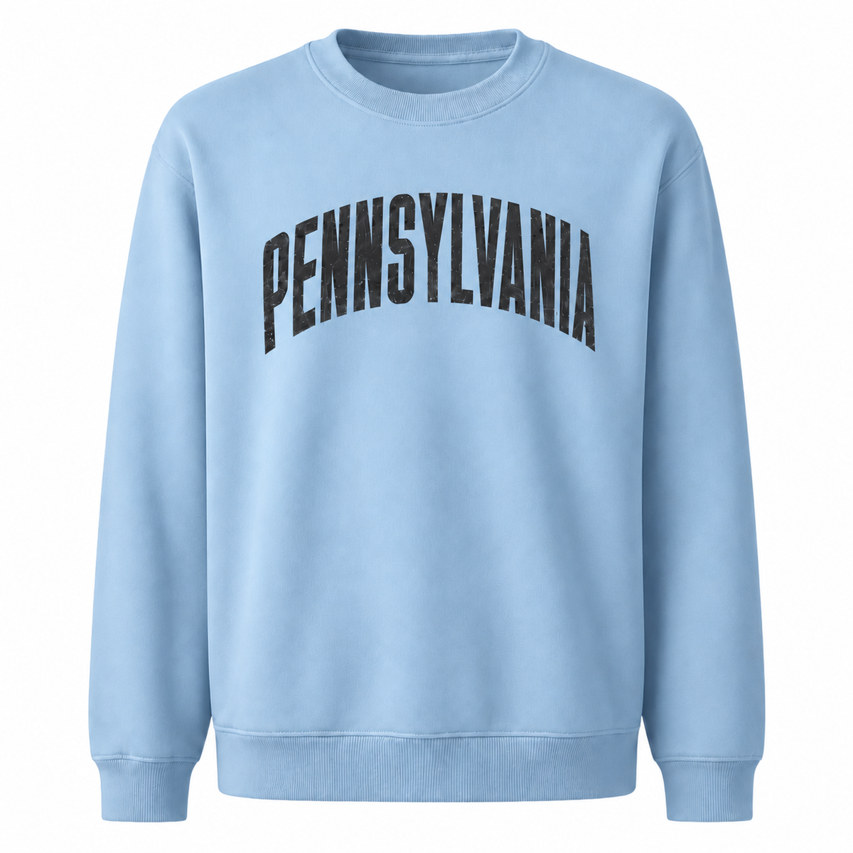 Pennsylvania Collegiate Varsity Athletic Lettering Vintage Sweatshirt - Light Blue