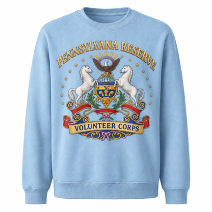 Pennsylvania Reserve Crest Heritage Patriotic Vintage Sweatshirt - Light Blue