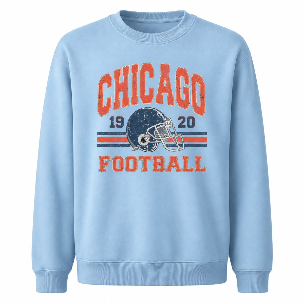 Chicago Football Gameday Retro Vintage Collegiate Sweatshirt - Light Blue