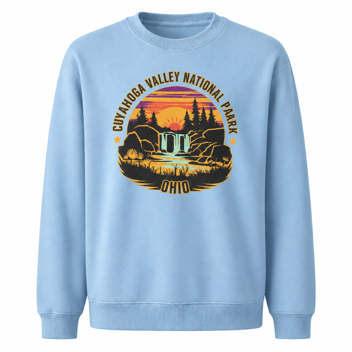 Cuyahoga Valley Ohio National Park Scenic Sweatshirt - Light Blue