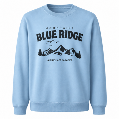 Blue Ridge Georgia Mountains Blue Haze Paradise Sweatshirt - Light Blue