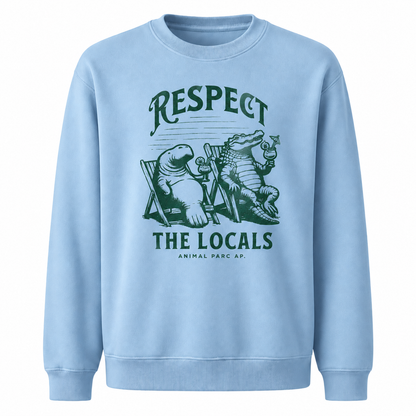 Florida Respect The Locals Manatee Alligator Sweatshirt - Light Blue