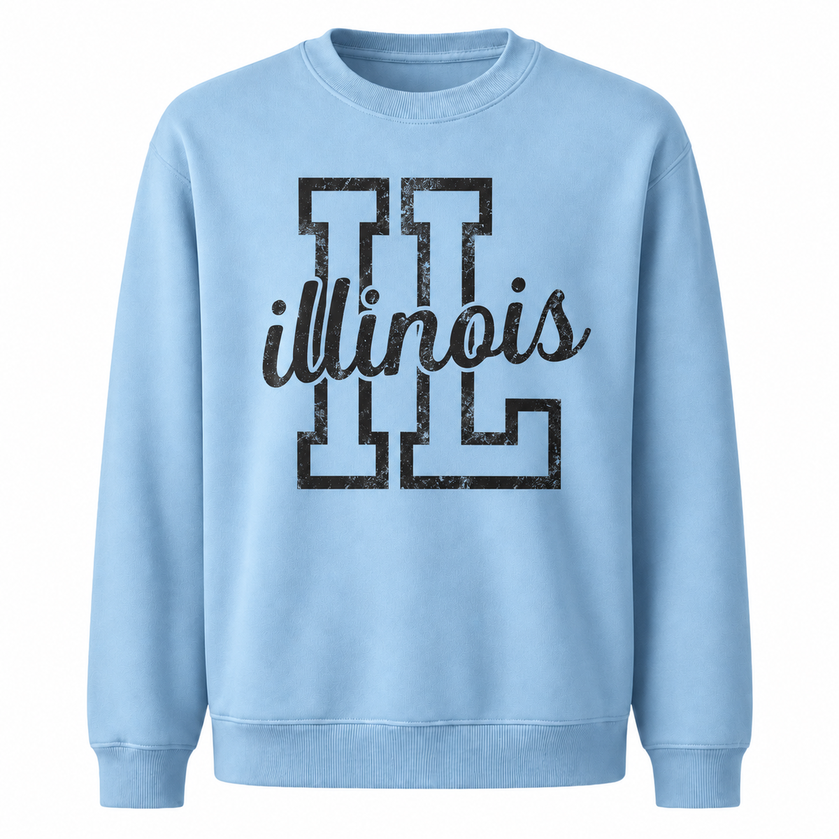 Illinois Classic Vintage Heritage State Pride Sweatshirt - Light Blue
