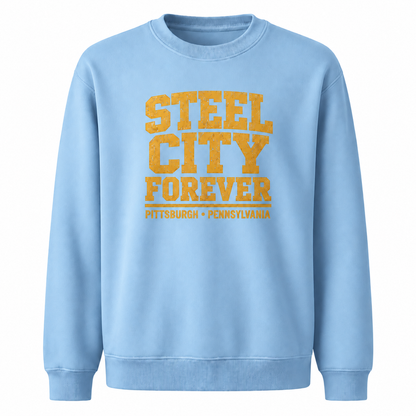 Pennsylvania Steel City Pittsburgh Athletic Vintage Sweatshirt - Light Blue