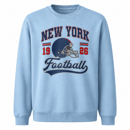 New York Football 1925 Vintage Athletic Gameday Sweatshirt - Light Blue