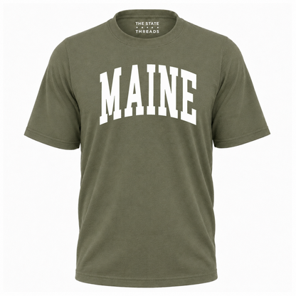 Maine Vintage Block Letter State Pride Shirt