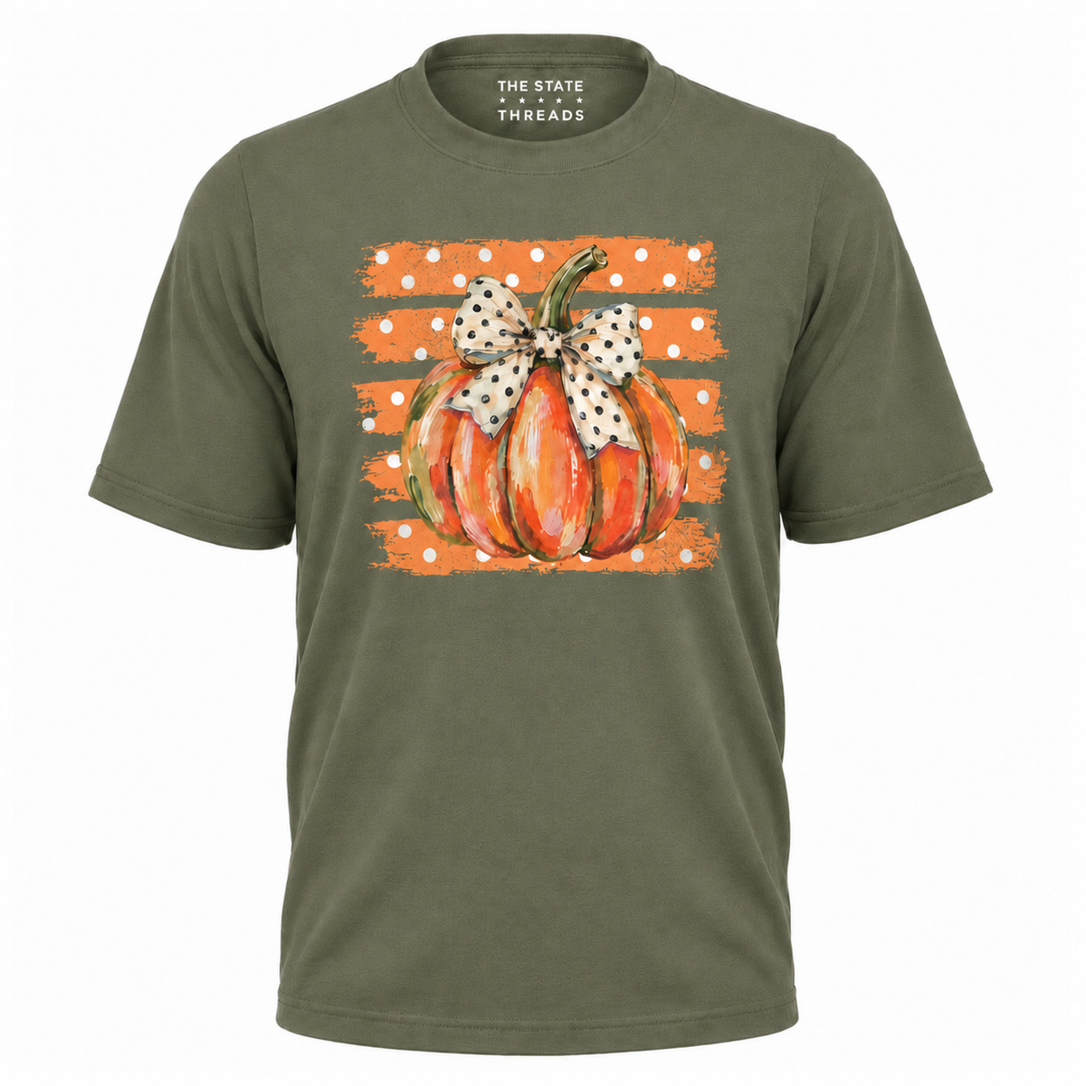 America Autumn Preppy Polka Dot Pumpkin Shirt
