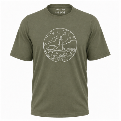 Maine Lighthouse Coastal Line Art Shirt