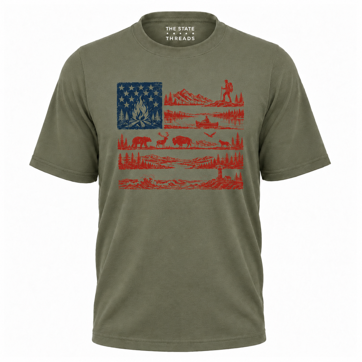America Flag National Park Outdoor Wildlife Graphic Shirt