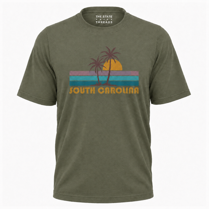 Product Name: South Carolina Retro Sunset Palm Tree Coastal Shirt