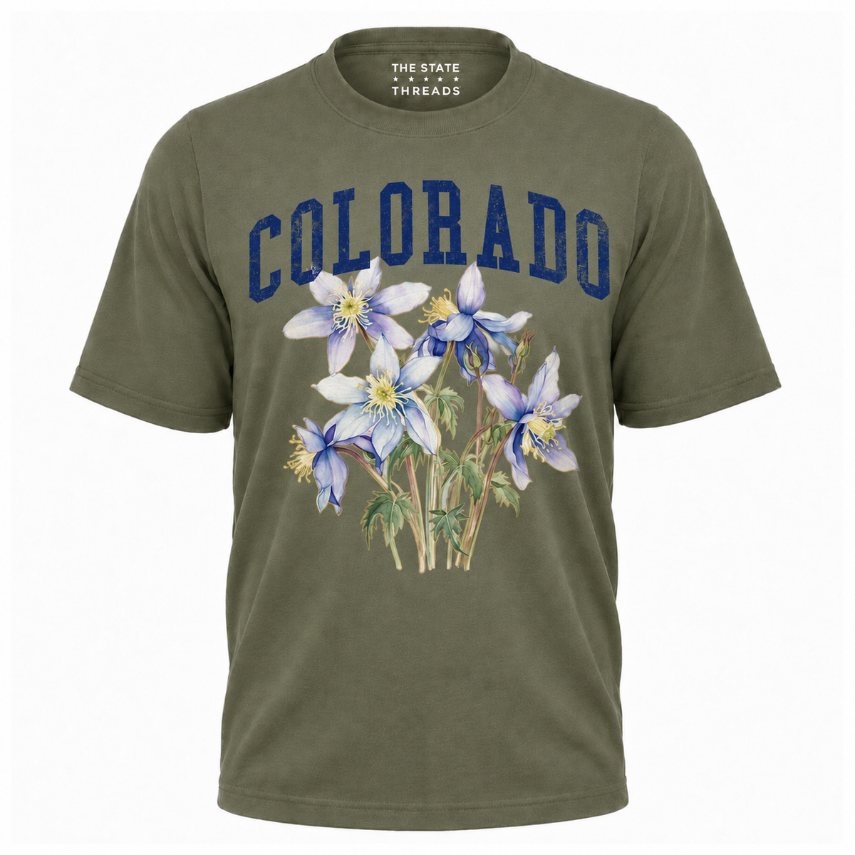 Colorado State Flower Columbine Floral Graphic Shirt