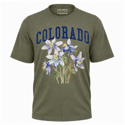 Colorado State Flower Columbine Floral Graphic Shirt
