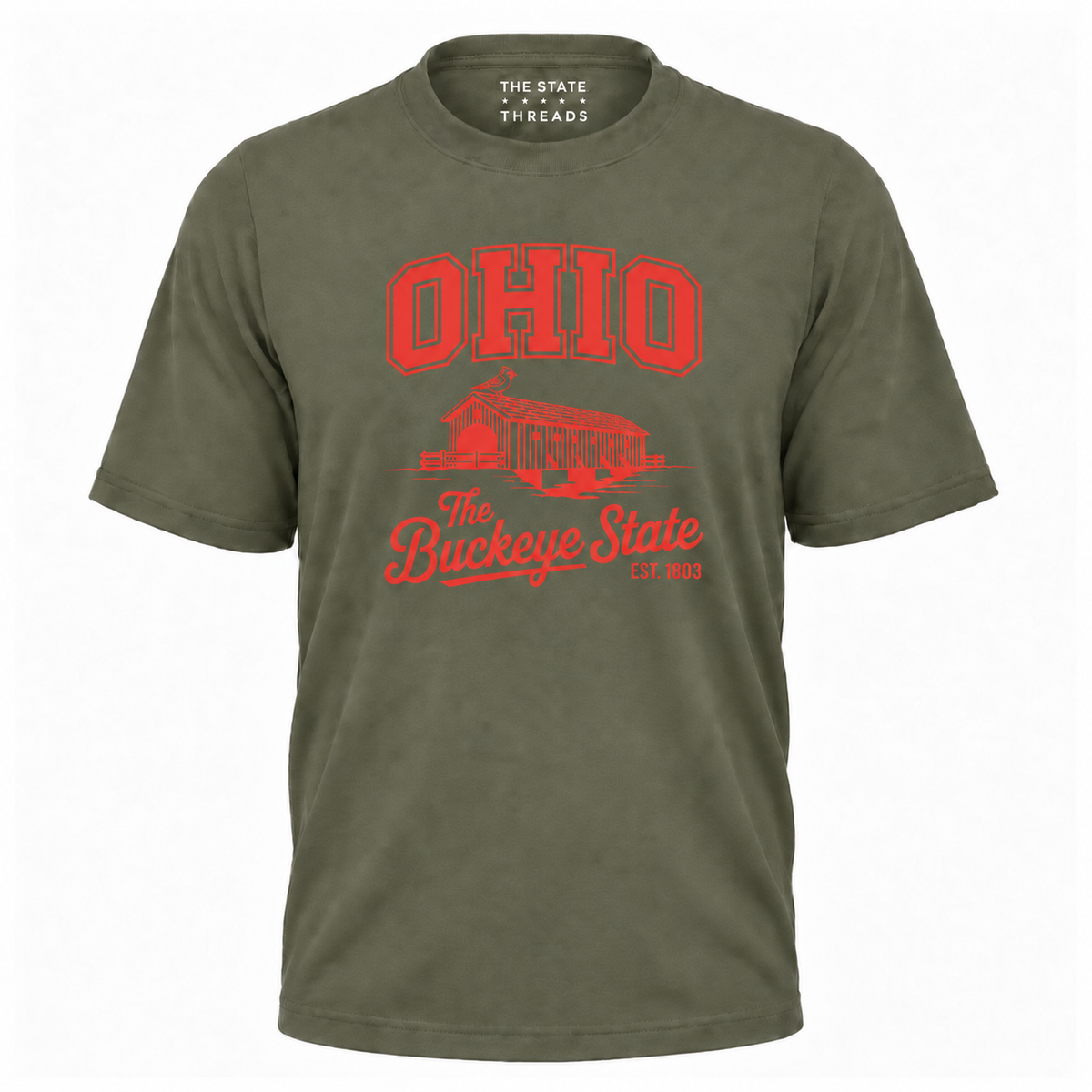 Ohio Buckeye State Covered Bridge Cardinal Shirt