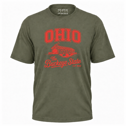 Ohio Buckeye State Covered Bridge Cardinal Shirt