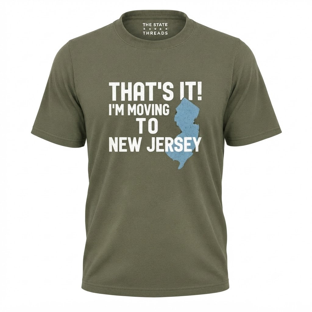 New Jersey Moving To State Map Humorous Graphic Shirt