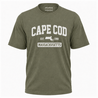 Cape Cod Massachusetts Vintage Distressed Map Shirt