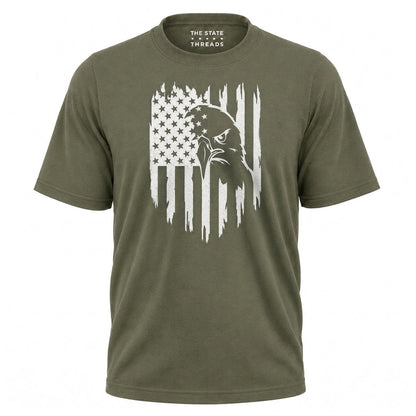America Distressed Flag Eagle Silhouette Graphic Shirt