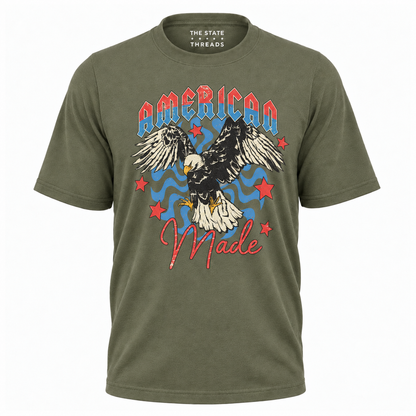America Made Soaring Eagle Vintage Graphic Independence Shirt
