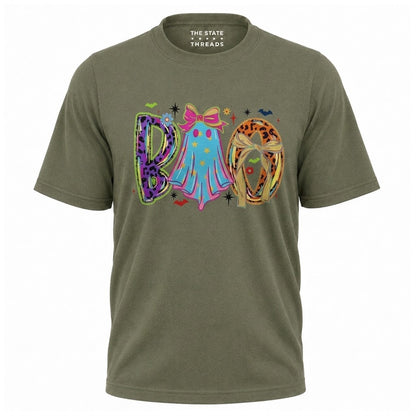 America Coquette Ghost Boo Neon Leopard Halloween Shirt