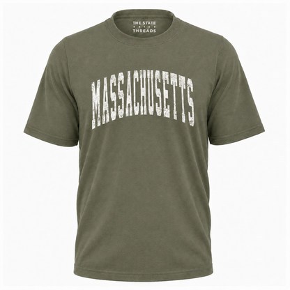 Massachusetts Distressed Vintage Block Letters Shirt