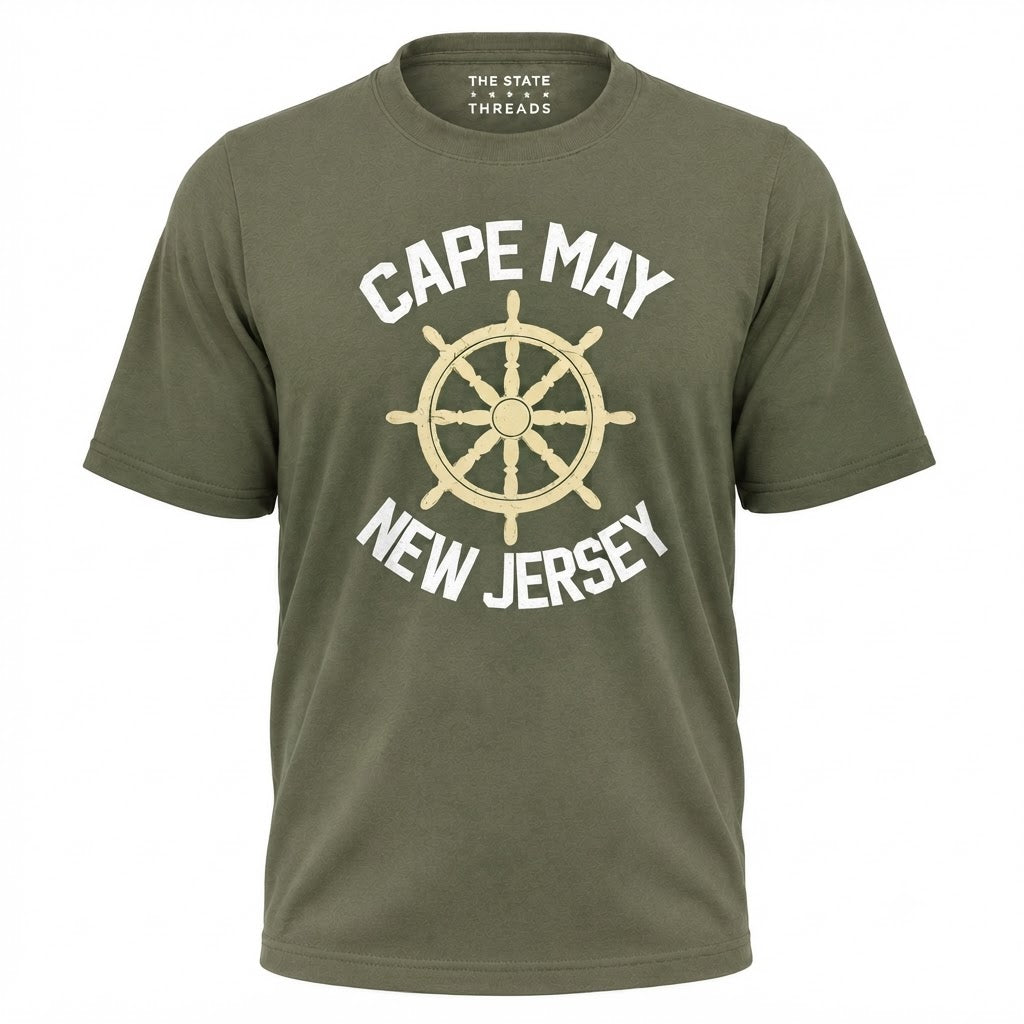 New Jersey Cape May Ship Wheel Nautical Shirt