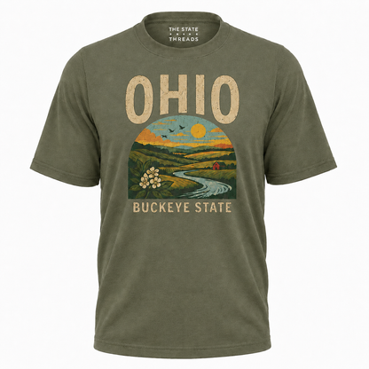 Ohio Buckeye State Vintage Landscape Scenic Shirt