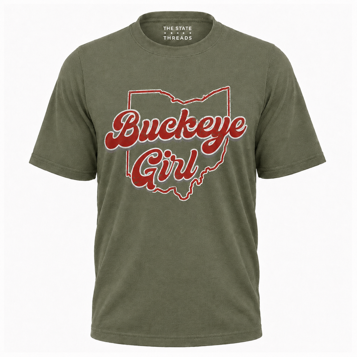 Ohio Buckeye Girl State Outline Pride Shirt