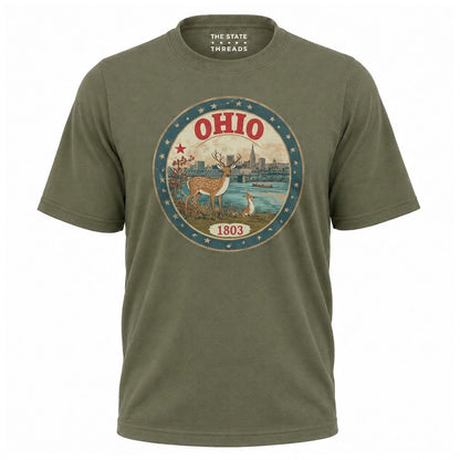 Ohio 1803 Wildlife Deer Scenic River Skyline Shirt