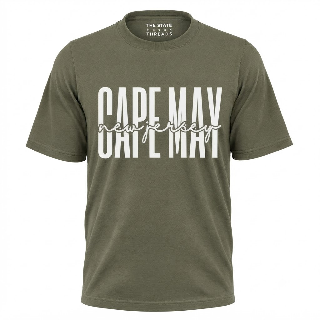 New Jersey Cape May Modern Typography Cursive Shirt