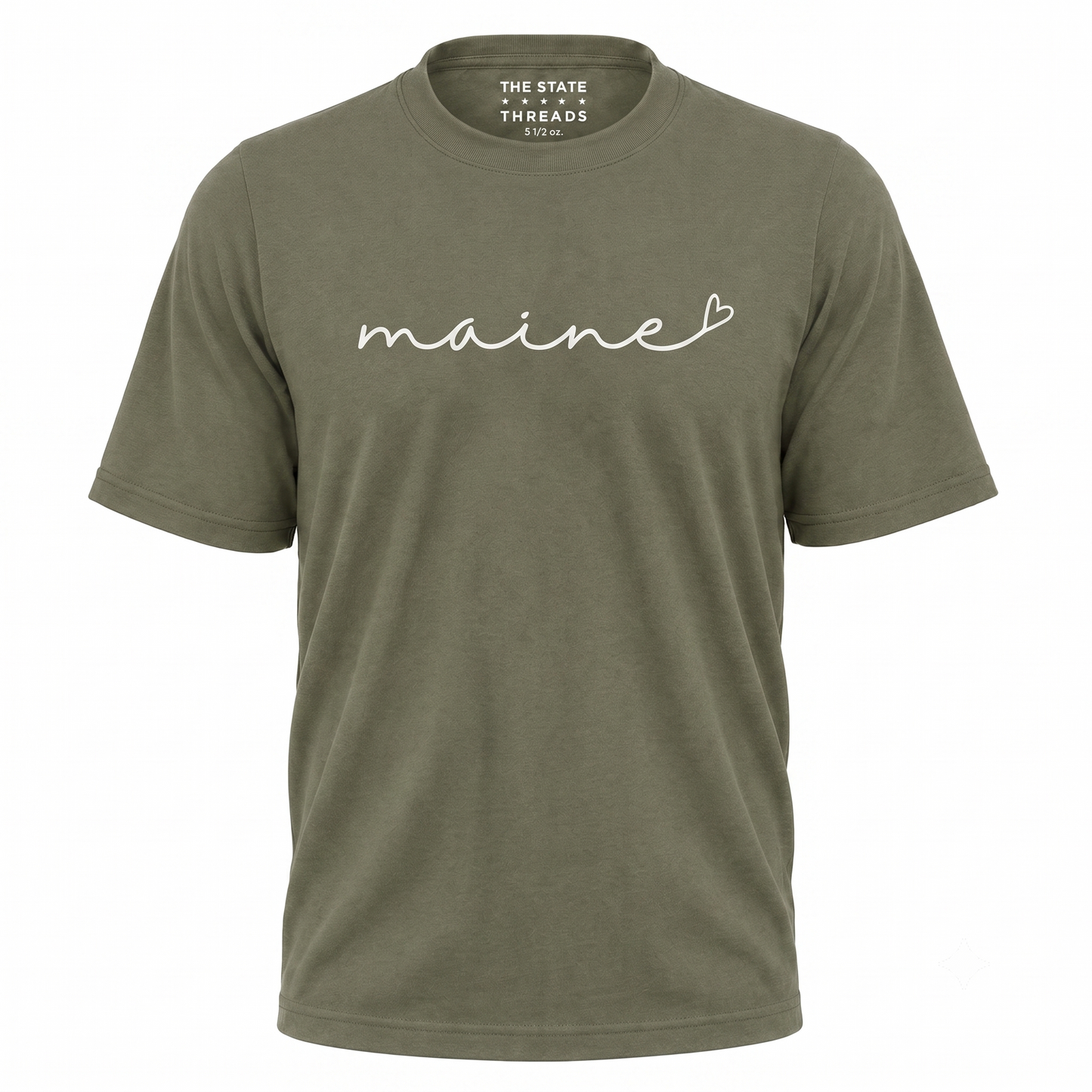 Maine Cursive Script Heart State Pride Shirt