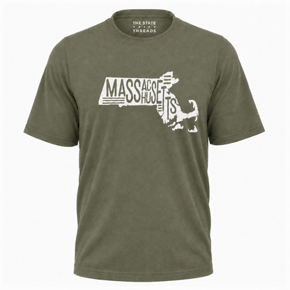 Massachusetts State Map Graphic Pride Shirt