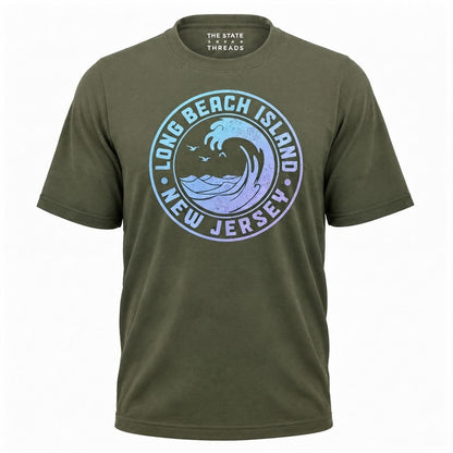 Long Beach Island New Jersey Ocean Wave Retro Shirt
