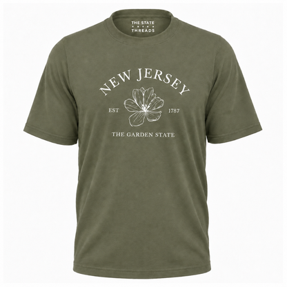 New Jersey Garden State Violet Floral Graphic Shirt