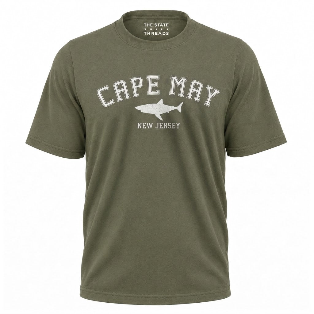 New Jersey Cape May Shark Graphic Coastal Shirt