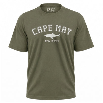 New Jersey Cape May Shark Graphic Coastal Shirt