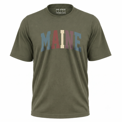 Maine Retro Pastel Varsity Lettering Shirt