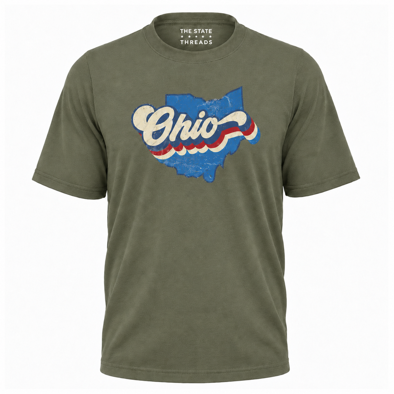 Ohio Vintage State Map Retro Stripes Pride Shirt