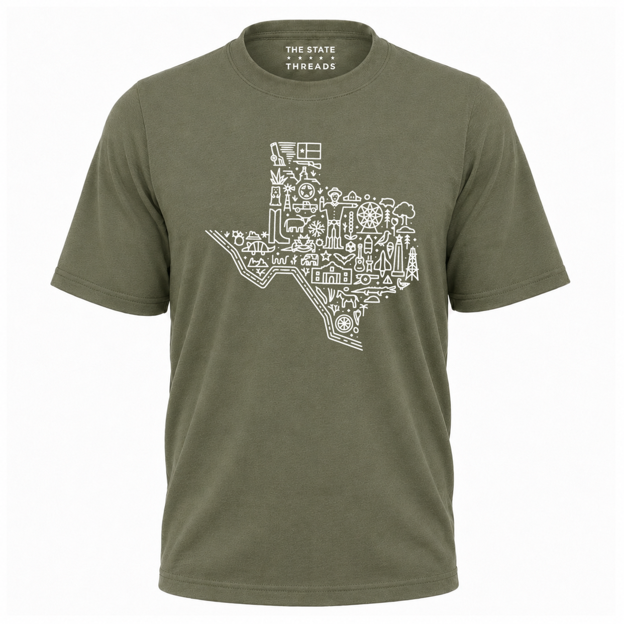 Texas Hand Drawn Map Line Art Shirt