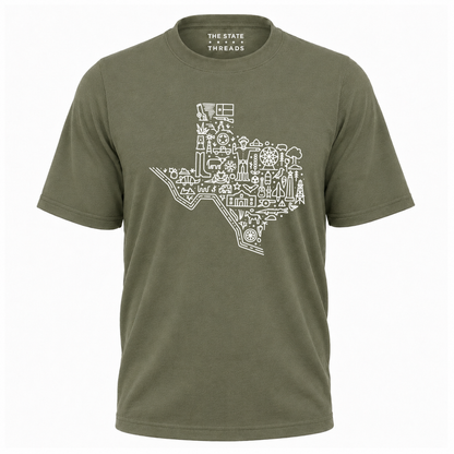 Texas Hand Drawn Map Line Art Shirt