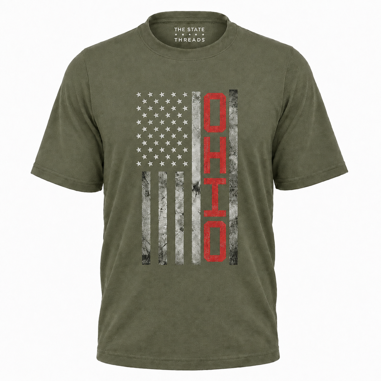 Ohio American Flag Patriotic Distressed State Shirt