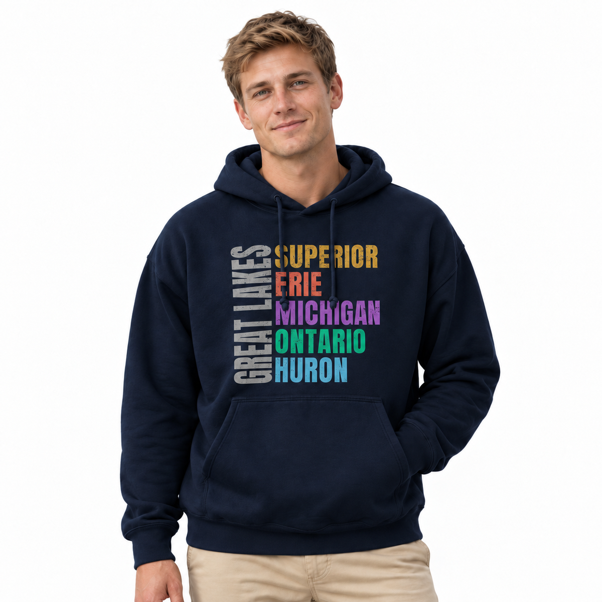 Great Lakes Superior Erie Michigan Ontario Huron Hoodie
