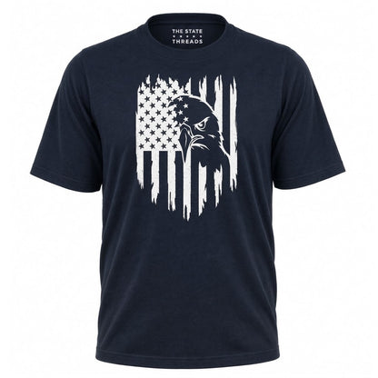 America Distressed Flag Eagle Silhouette Graphic Shirt