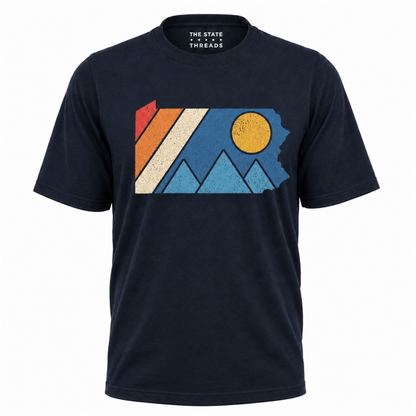 Pennsylvania Retro Mountain State Map Shirt