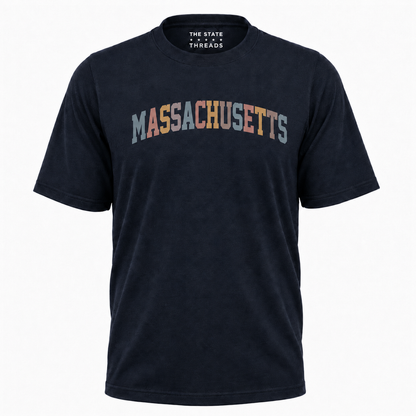 Massachusetts Retro Colorful Arch Typography Shirt