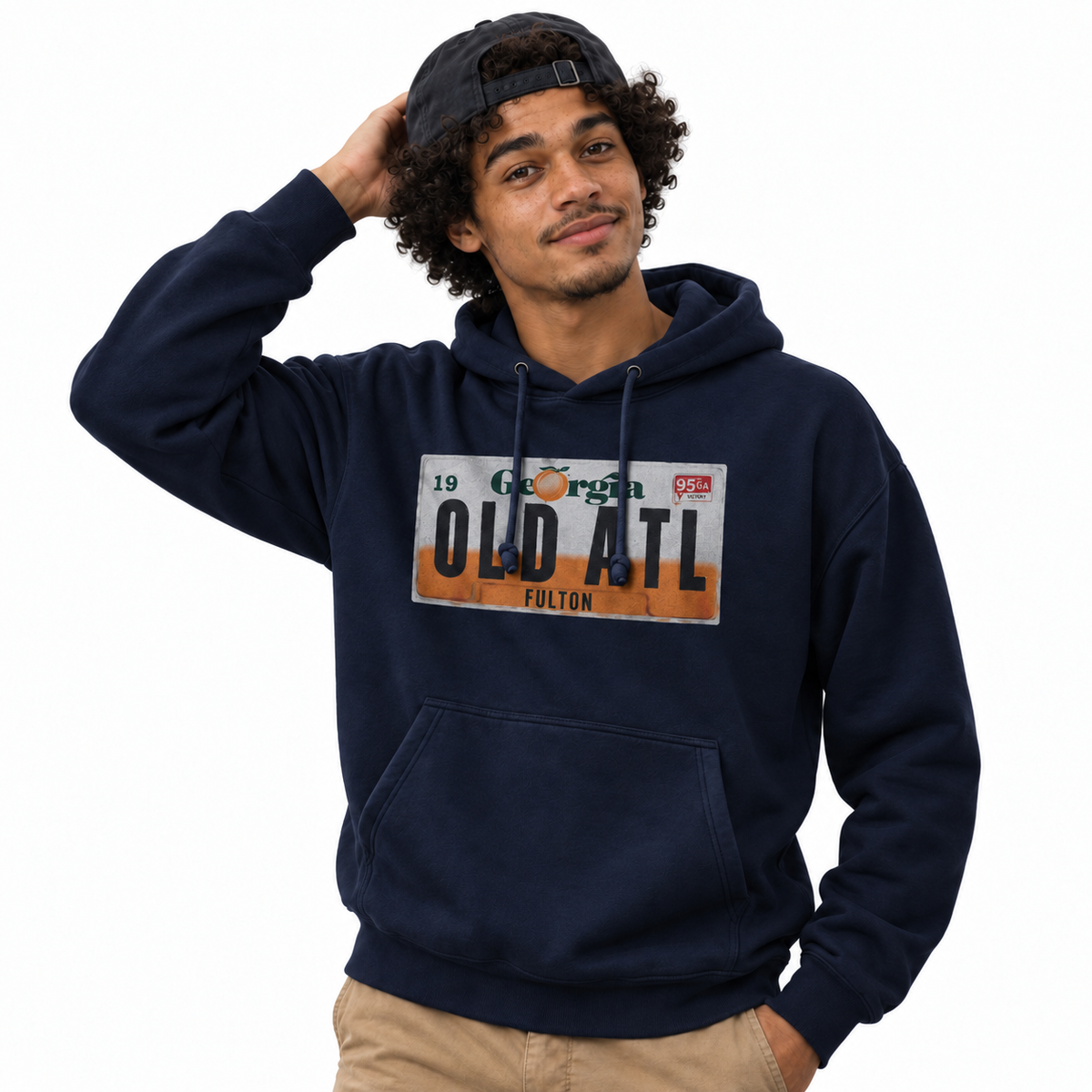 Georgia Old Atl Vintage License Plate Hoodie