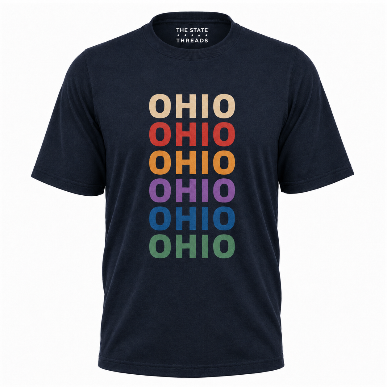 Retro Ohio Colorful Stacked Typography State Shirt